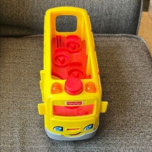 4/$12 Fisher-Price Smiling Yellow Bus with Red Interior
